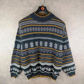 Avanti Jumper Mens XL Extra Large Blue Knitted Vintage Pullover Italian